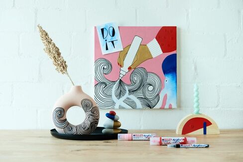 edding 5100 acrylic marker medium - white - 1 waterproof acrylic paint marker - round nib 2-3mm - acrylic paint pen for drawing on canvas, art paper and wood - acrylic markers for pebbles in Saudi Arabia