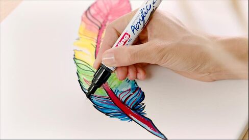 edding 5100 acrylic marker medium - white - 1 waterproof acrylic paint marker - round nib 2-3mm - acrylic paint pen for drawing on canvas, art paper and wood - acrylic markers for pebbles in Saudi Arabia