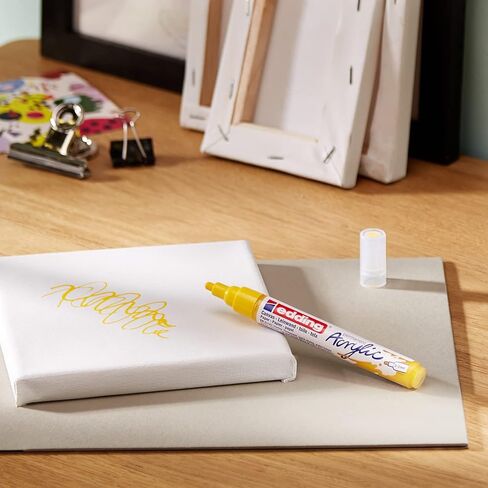 edding 5100 acrylic marker medium - white - 1 waterproof acrylic paint marker - round nib 2-3mm - acrylic paint pen for drawing on canvas, art paper and wood - acrylic markers for pebbles in Saudi Arabia