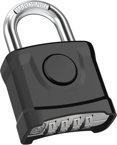Heavy Duty Combination Padlock, Large Outdoor Padlock [One-Key Unlocking] High Security Weatherproof, Hidden Password & Anti-Error Design Suitable for Garage, Gate, Garden, Fence, Black in Saudi Arabia