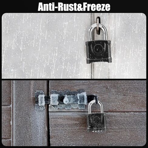 Heavy Duty Combination Padlock, Large Outdoor Padlock [One-Key Unlocking] High Security Weatherproof, Hidden Password & Anti-Error Design Suitable for Garage, Gate, Garden, Fence, Black in Saudi Arabia