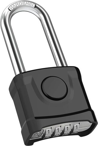 Heavy Duty Combination Padlock, Large Outdoor Padlock [One-Key Unlocking] High Security Weatherproof, Hidden Password & Anti-Error Design Suitable for Garage, Gate, Garden, Fence, Black in Saudi Arabia