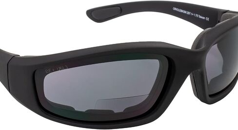 Birdz Eyewear Oriole Padded Safety Bifocal Motorcycle Sunglasses Black Frame Smoke Lenses 2.5 Magnification Carry Bag in Saudi Arabia