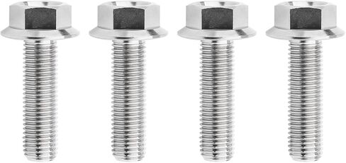 Wanyifa Ti Screws M10 x 20 25 30 35 40 45 50 55 60 65 70 75 80 100mm 1.25 Pitch Titanium Flange Hex Bolt Pack of 4 (Silver, M10x30mm) in Saudi Arabia