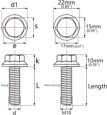 Wanyifa Ti Screws M10 x 20 25 30 35 40 45 50 55 60 65 70 75 80 100mm 1.25 Pitch Titanium Flange Hex Bolt Pack of 4 (Silver, M10x30mm) in Saudi Arabia