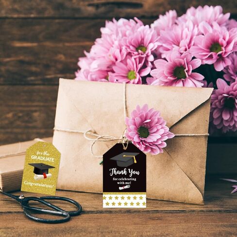 Graduation Gift Thank You Tags 12 Pcs Present Card Hang Tag with Rope Class of 2024 Grad Hanging Labels Hang Thank You Paper Tags for 2024 Congrats Graduation Party Favor Supplies 6 Styles. in Kuwait