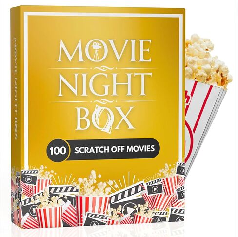 Movie Night Box: Top 100 Scratch-Off Movies & Hidden Gems - 10 Diverse Color-Coded Movie Genres - Interactive Game for Couples, Family, or Solo Entertainment - Gifts for Movie Lovers, Him, Her in Saudi Arabia