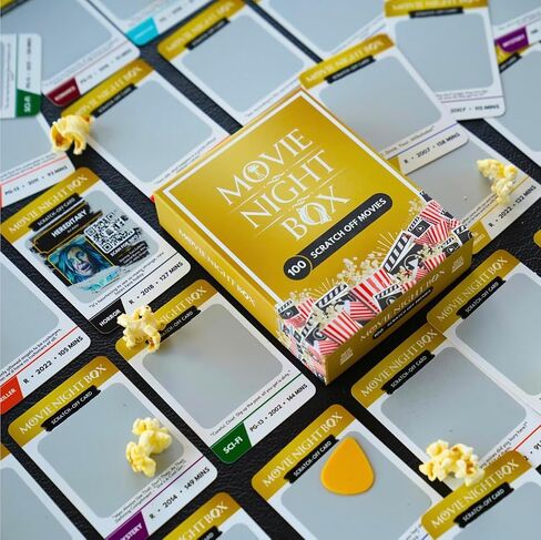 Movie Night Box: Top 100 Scratch-Off Movies & Hidden Gems - 10 Diverse Color-Coded Movie Genres - Interactive Game for Couples, Family, or Solo Entertainment - Gifts for Movie Lovers, Him, Her in Saudi Arabia