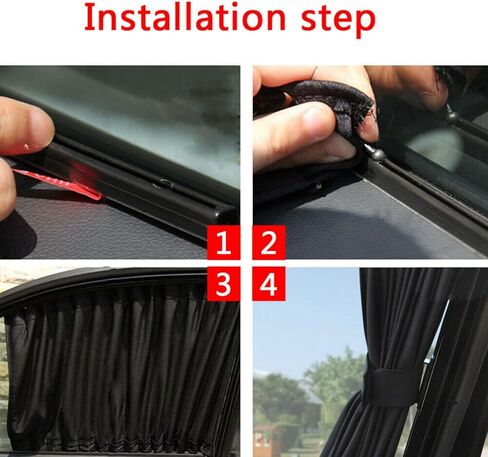 2 قطعة سيارة سوداء الشمس الظل الجانب نافذة الستار السيارات طوي اكسسوارات نافذة ظلال الشمس الخصوصية الستار in Kuwait