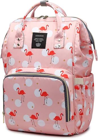 Diaper Bag for Mom/Dad,Flamingo Bag for Women Waterproof Travel Backpack,Spacious Tote Shoulder Bag Organizer,Pink in Kuwait