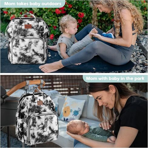 حقائب ظهر لحفاضات الأطفال من SYNPOS، أكياس حفاضات لمحطة تغيير الحفاضات للأولاد والبنات مع وسادة حصيرة سرير للسفر وأشرطة عربة أطفال مقاومة للماء بسعة كبيرة in Kuwait