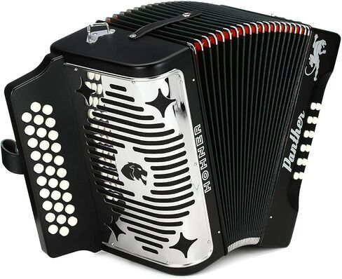 Hohner Accordions 3100FB Panther 3-Row Diatonic Accordion - Keys of F/Bb/Eb - Black Bundle with Hohner AGB Gig Bag (2 Items) in Saudi Arabia