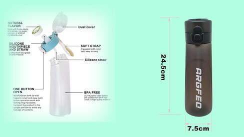 Air Water Bottle Up grade version Flavor Pods, Leak Proof Water Bottle with Straw, Gym Water Bottle, Sports Water Cup,Water Bottle Big 750ml (10p Flavor Pods，No bottle Included) in Saudi Arabia