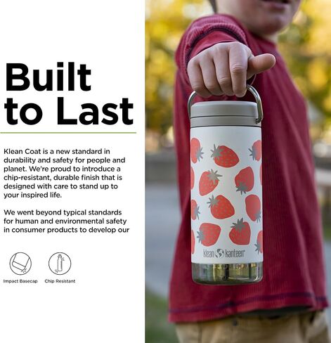 زجاجة KLEAN KANTEEN Tkwide مع غطاء فراولة 12 أونصة، 1 EA in Saudi Arabia