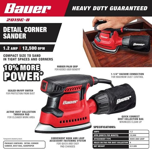 آلة صنفرة الزوايا شديدة التحمل بقدرة 1.2 أمبير تصل إلى 12500 OPM من BAUER in Kuwait