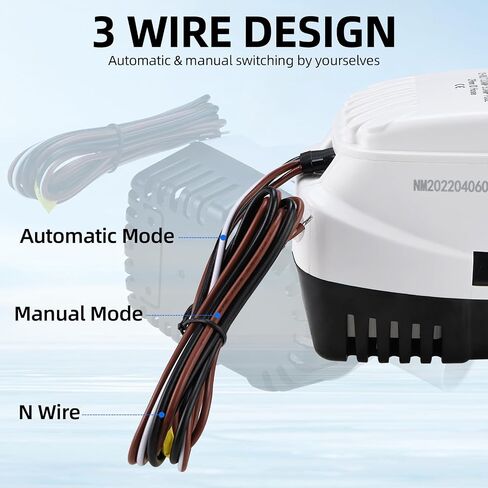 Amarine Made Bilge Pump Automatic Submersible Bilge Pump 12v 1100gph Small Boat Bilge Water Pump with Float Switch for Boat RV Marine in Saudi Arabia