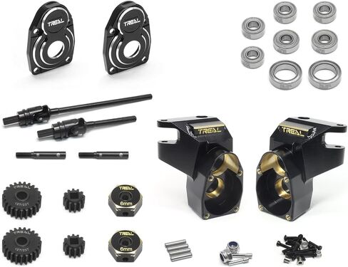 TREAL SCX10 Pro Axle Portals Kit Complete Set w stub axle shafts for Axial SCX10 PRO Comp Kit DIY High Clearance Upgrades (Rear) in Saudi Arabia