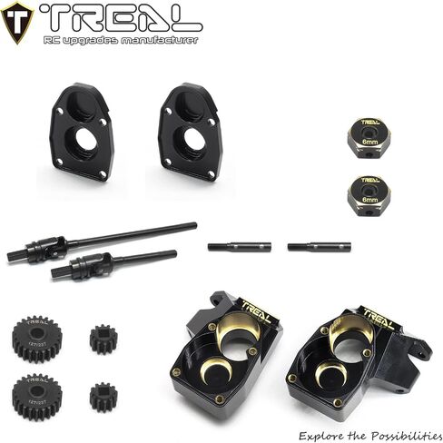 TREAL SCX10 Pro Axle Portals Kit Complete Set w stub axle shafts for Axial SCX10 PRO Comp Kit DIY High Clearance Upgrades (Rear) in Saudi Arabia