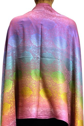 Elegant Colorful Paisley Soft Pashmina Scarf Shawl Wrap NBH1401Y in Saudi Arabia
