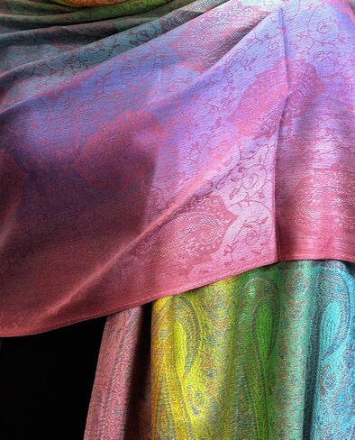 Elegant Colorful Paisley Soft Pashmina Scarf Shawl Wrap NBH1401Y in Saudi Arabia