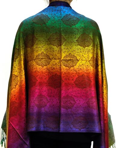 Elegant Colorful Paisley Soft Pashmina Scarf Shawl Wrap NBH1401Y in Saudi Arabia