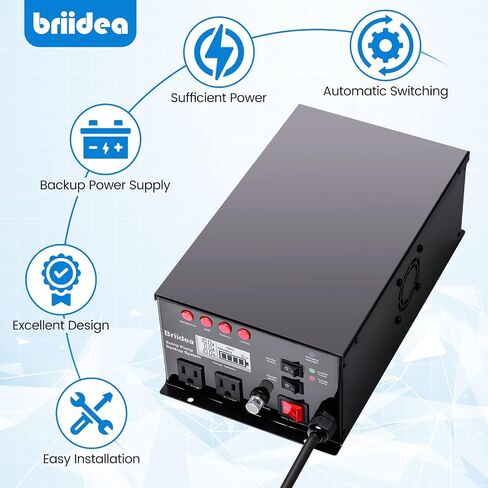 نظام النسخ الاحتياطي لبطارية مضخة الحوض بقدرة 1500 واط من Briidea - يتحول تلقائيًا إلى طاقة عاكس البطارية لتشغيل مضخة الحوض المستمر أثناء انقطاع التيار الكهربائي، البطارية غير متضمنة in Saudi Arabia