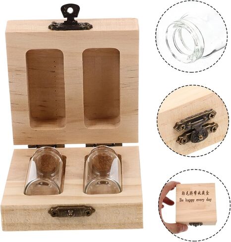 runrotoo صندوق Lanugo الحفاظ على الحبل السري الطفل تذكار زجاجات الأطفال حديثي الولادة شعر الحيوان تذكار تخزين شعر الجنين لحديثي الولادة زهور خشبية فتاة طفل صغير in Kuwait