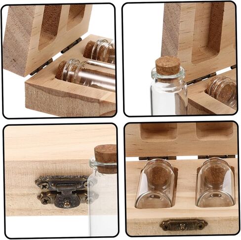 runrotoo صندوق Lanugo الحفاظ على الحبل السري الطفل تذكار زجاجات الأطفال حديثي الولادة شعر الحيوان تذكار تخزين شعر الجنين لحديثي الولادة زهور خشبية فتاة طفل صغير in Kuwait