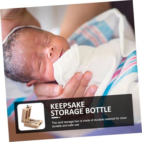 runrotoo صندوق Lanugo الحفاظ على الحبل السري الطفل تذكار زجاجات الأطفال حديثي الولادة شعر الحيوان تذكار تخزين شعر الجنين لحديثي الولادة زهور خشبية فتاة طفل صغير in Kuwait