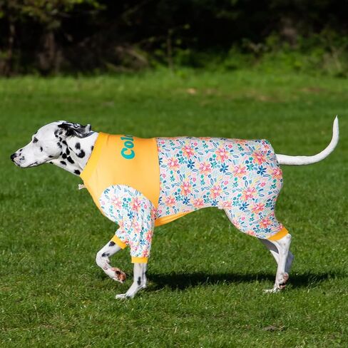LovinPet Long Sleeve Onesie for Dogs, Post Operative Jumpsuit for Dogs Apparel, Full Coverage Dog Onesie as Bottoming Under Dog Coats, Nautical Scalloped Waves White Prints Pajamas for Big Dogs in Saudi Arabia