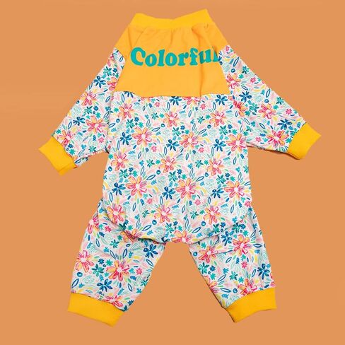 LovinPet Long Sleeve Onesie for Dogs, Post Operative Jumpsuit for Dogs Apparel, Full Coverage Dog Onesie as Bottoming Under Dog Coats, Nautical Scalloped Waves White Prints Pajamas for Big Dogs in Saudi Arabia