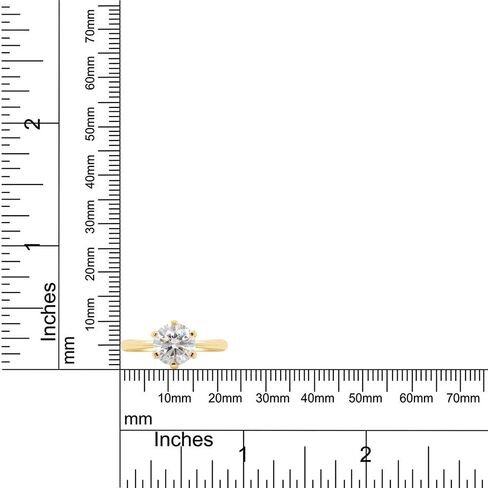 خاتم خطوبة SAVEARTH DIAMONDS، 6.5 مم 1 قيراط مستدير مقطوع في مختبر مويسانيتي الماس سوليتير خاتم وعد الزفاف للنساء من الذهب عيار 14 قيراط على الفضة الإسترليني (لون G-H، وضوح VVS1) in Saudi Arabia