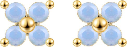 Dainty Opal Flower Earrings For Women Girl 925 Sterling Silver Stud Earring Clover Earrings Jewelry Christmas Gift in Saudi Arabia