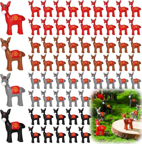 80 Pcs Mini Resin Donkey Figurines Micro Landscape Donkey Miniature Figurines Mini Figurines in Bulk Tiny Donkey Animal Decoration for DIY Garden Cake Topper Dollhouse Terrarium Craft in Saudi Arabia