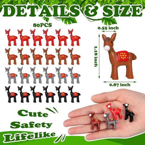 80 Pcs Mini Resin Donkey Figurines Micro Landscape Donkey Miniature Figurines Mini Figurines in Bulk Tiny Donkey Animal Decoration for DIY Garden Cake Topper Dollhouse Terrarium Craft in Saudi Arabia