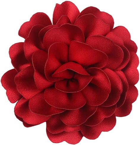 Dainty Satin Fabric Rose Flower Large Brooch Pin Handmade Big Camellia Brooch Lapel Pins Wedding Party Dance Banquet Dress Suit Ceremony Clothes Accessories Jewelry Gifts for Women in Saudi Arabia