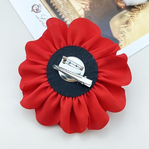 Dainty Satin Fabric Rose Flower Large Brooch Pin Handmade Big Camellia Brooch Lapel Pins Wedding Party Dance Banquet Dress Suit Ceremony Clothes Accessories Jewelry Gifts for Women in Saudi Arabia