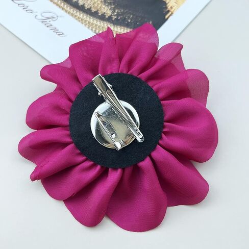 Dainty Satin Fabric Rose Flower Large Brooch Pin Handmade Big Camellia Brooch Lapel Pins Wedding Party Dance Banquet Dress Suit Ceremony Clothes Accessories Jewelry Gifts for Women in Saudi Arabia