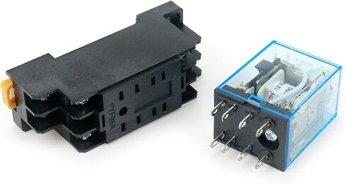 DPDT مرحل الطاقة الكهرومغناطيسي IEC255 DC 12V لفائف 8 دبوس مع قاعدة المقبس - 2 قطعة in Saudi Arabia