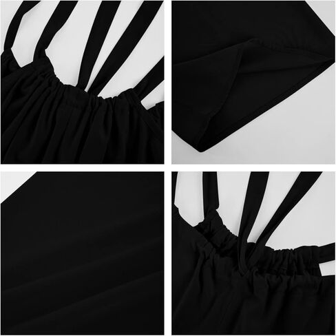 DOBULO جمبسوت للنساء صيفي أنيق بحمالات وزرة للنساء فضفاضة تناسب بلا أكمام واسعة الساق فضفاض حللا 2023 in Kuwait