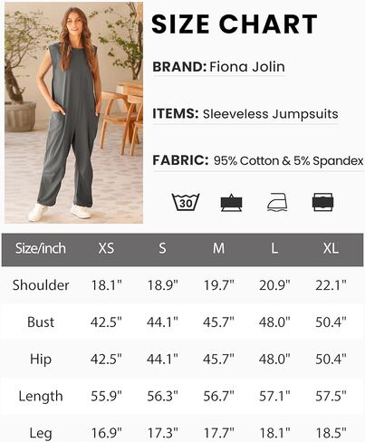 فيونا جولين جمبسوت كاجوال بدون أكمام للنساء صيفي فضفاض، ملابس فضفاضة مثيرة، قطعة واحدة in Kuwait