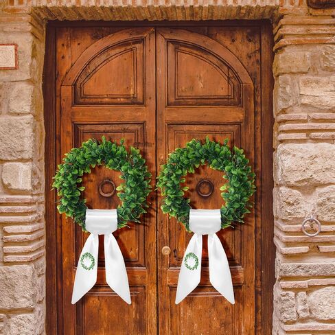 XunYee 2 Pcs Wreath Sash for Front Door 4.5" W x 56" l Blank White Satin sash for Embroidery Monogram Front Door Decor for Spring Cabinet Yard Outdoor Wedding Party in Saudi Arabia
