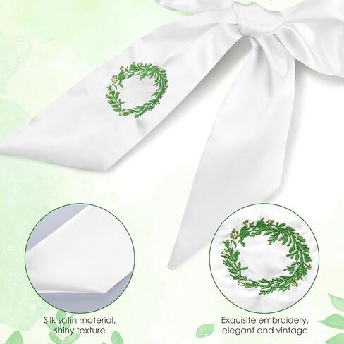 XunYee 2 Pcs Wreath Sash for Front Door 4.5" W x 56" l Blank White Satin sash for Embroidery Monogram Front Door Decor for Spring Cabinet Yard Outdoor Wedding Party in Saudi Arabia