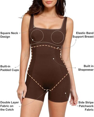 Popilush The Shapewear Jumpsuits - بذلة للتمرين للنساء بدون أكمام لليوجا مع رومبير للتحكم في البطن 2024 in Saudi Arabia