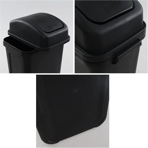 Fiazony 1-Pack 2 Gallon Plastic Small Swing Garbage Bin, Swing Lid Trash Bins, Black in Saudi Arabia