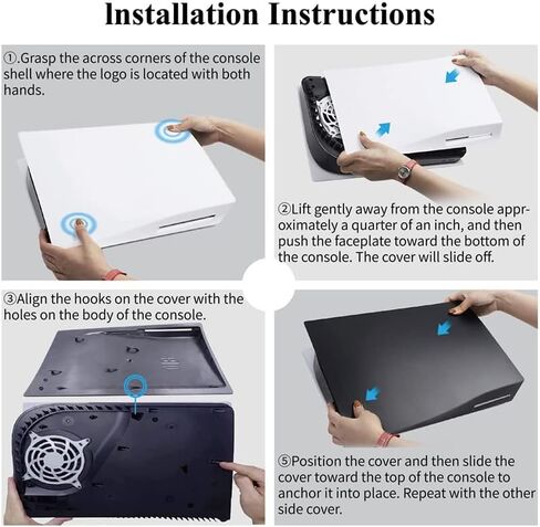 غطاء لوحة Navor لوحدة التحكم PS5 Disk Edition، غطاء حماية مقاوم للصدمات من مادة ABS الصلبة وملحقات حافظة اللوحة البديلة (ليس لجهاز PS5 Slim) فضي in Kuwait