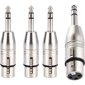 4-Pack XLR Male to 1/4" TRS Adapter, Balanced Female XLR to Quarter Inch 6.35mm Male Adapters in Kuwait