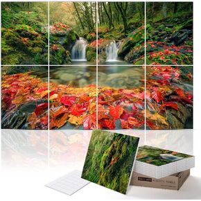 PINWELIFE® Masterpiece Acoustic Art Panels, 8-Pack 12"×16" Sound Absorbing Panels, Decorative Acoustic Wall Art, Noise and Echo Cancelling for Home Studio/Office, Nano Tape Included in Kuwait