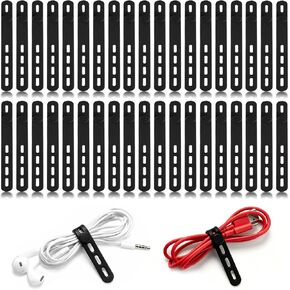 25 Pcs Silicone Cable Ties, Reusable Cable Straps Wire Organizer, Cable Management Cord Organizer for Fastening Earphone Phone Charger Home Office Desk Kitchen Appliances Cable Cords Wires in Kuwait