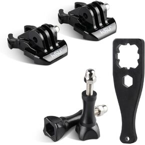 HSU Quick Release Buckle Clip Basic Base Mount, Long Thumb Screw Accessory Kit for GoPro Hero 12 11 10 9 8 7 6 5 4 3+ 3 AKASO Campark and Other Action Cameras (4 Pack, Black) in Kuwait